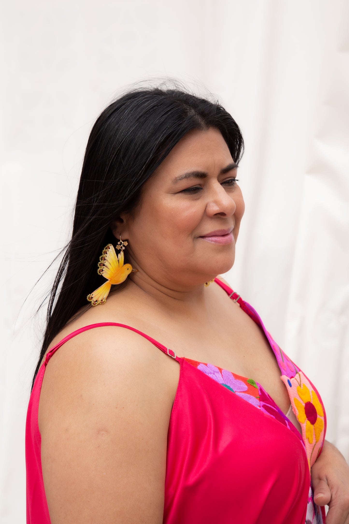 Yellow Colibrí Drop Earrings