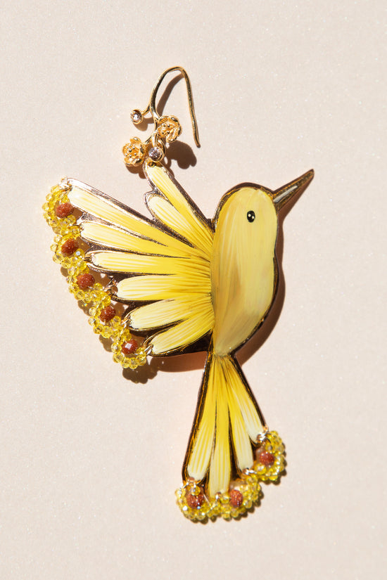 Yellow Colibrí Drop Earrings