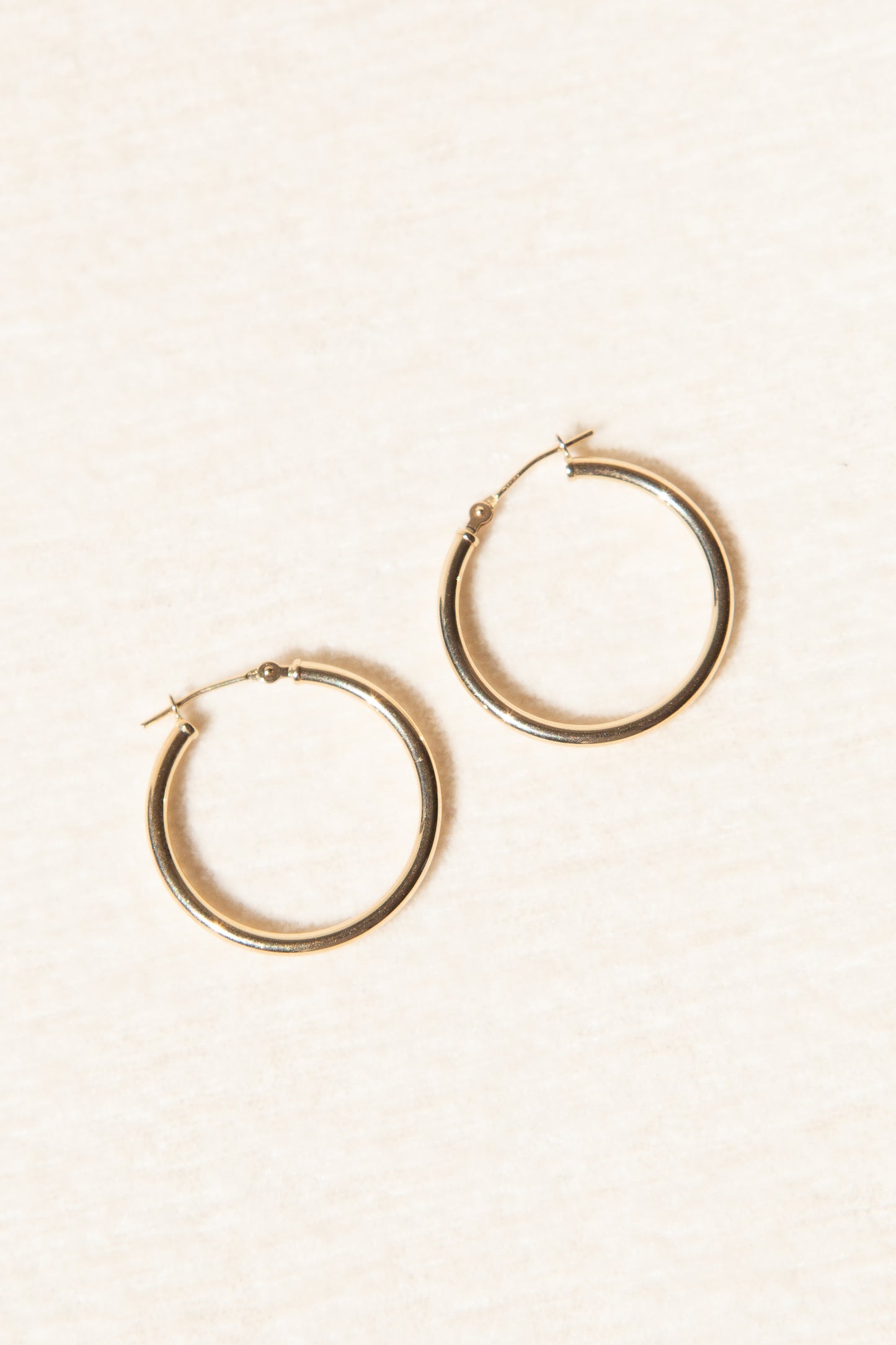 14K Gold Hoops 25mm