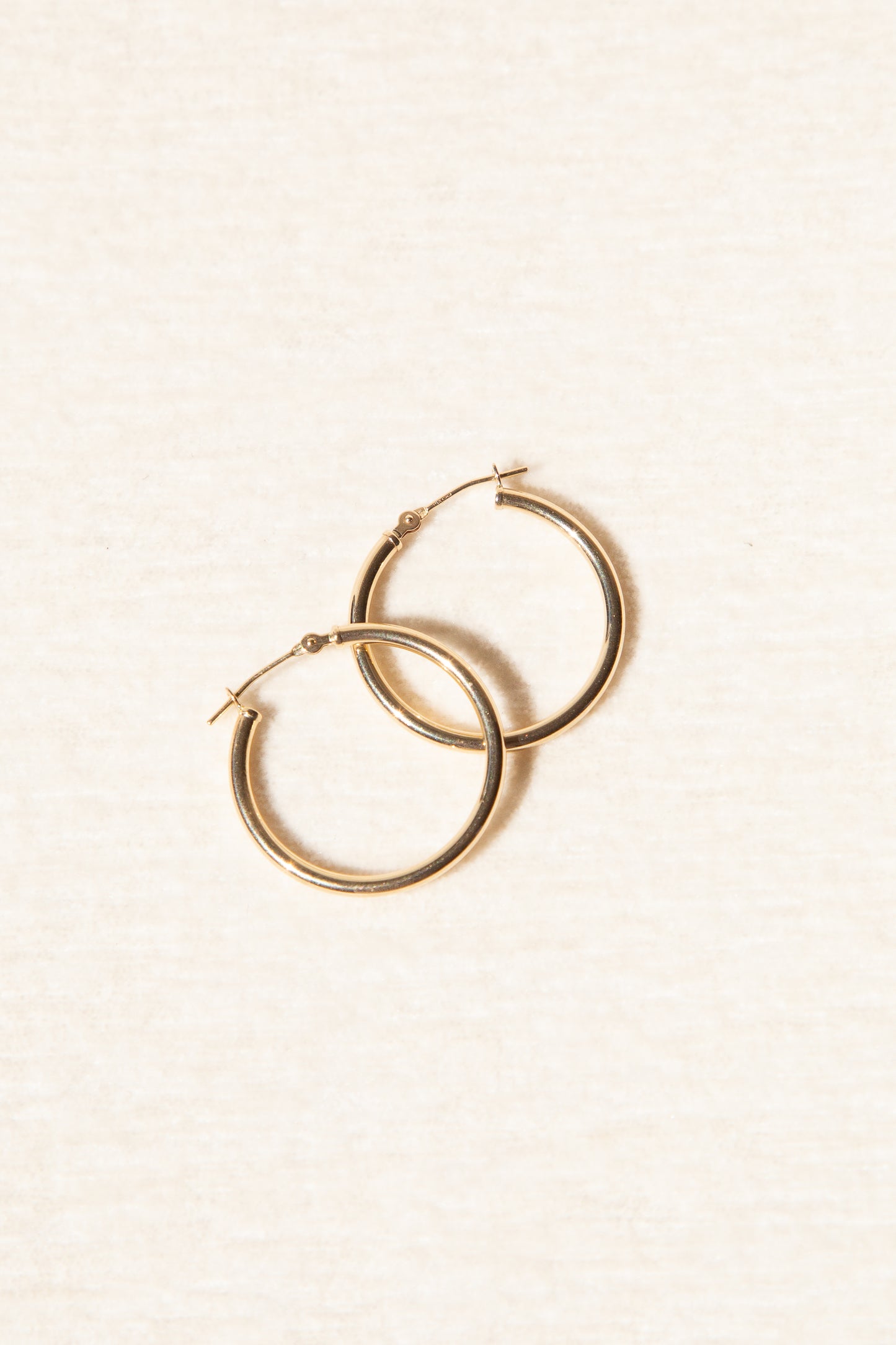 14K Gold Hoops 25mm