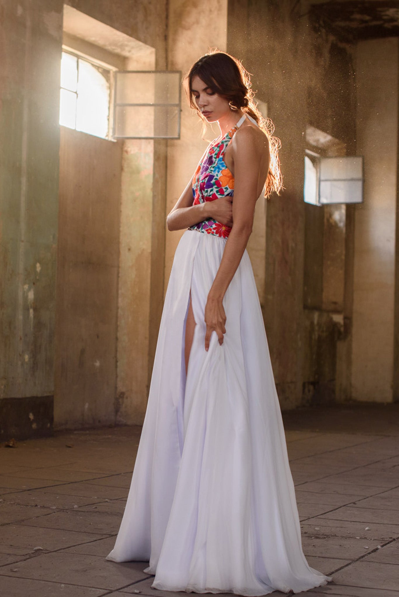 Load image into Gallery viewer, Pre-Order: Halter Bride Embroidered Dress
