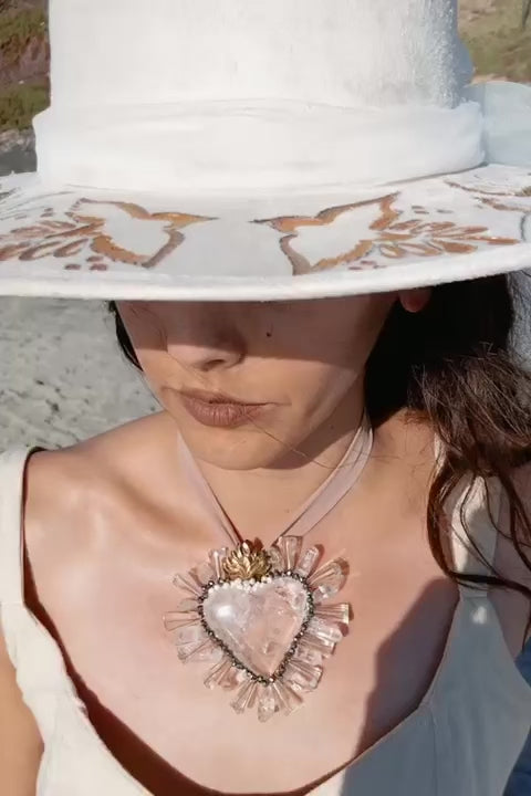 Load and play video in Gallery viewer, Bridal Veil &amp;amp; Suede Hat
