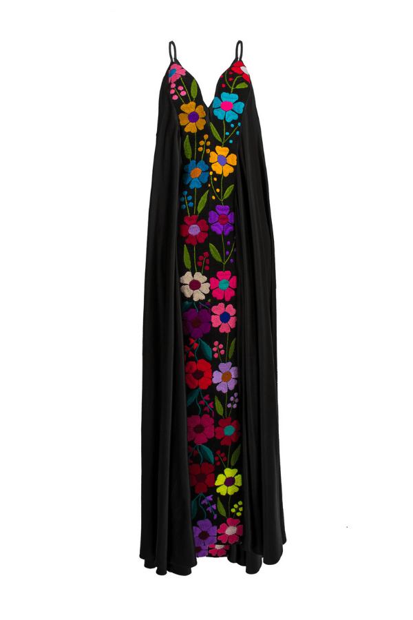 Floral Silk Dress - Nayibi Mxico Floral Silk Dress - Nayibi Mxico