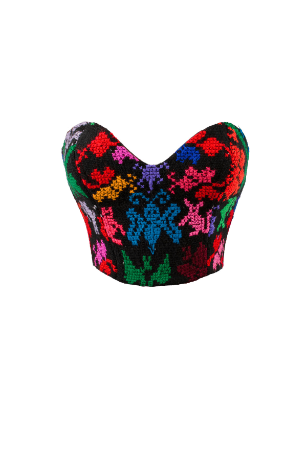 Puebla Embroidered Corset - Cadena Collective