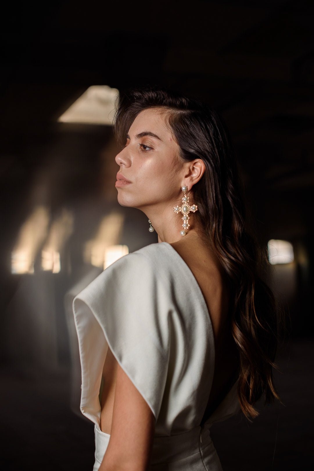 Silk Loom Dress - Off - White - Cadena Collective